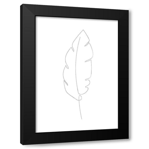 Banana Leaf Black Modern Wood Framed Art Print with Double Matting by 1x Studio II