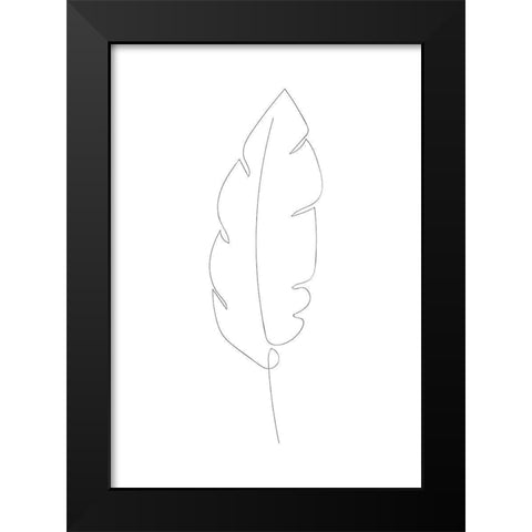 Banana Leaf Black Modern Wood Framed Art Print by 1x Studio II