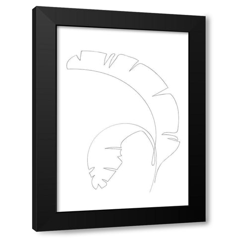 Banana Leaves Black Modern Wood Framed Art Print with Double Matting by 1x Studio II