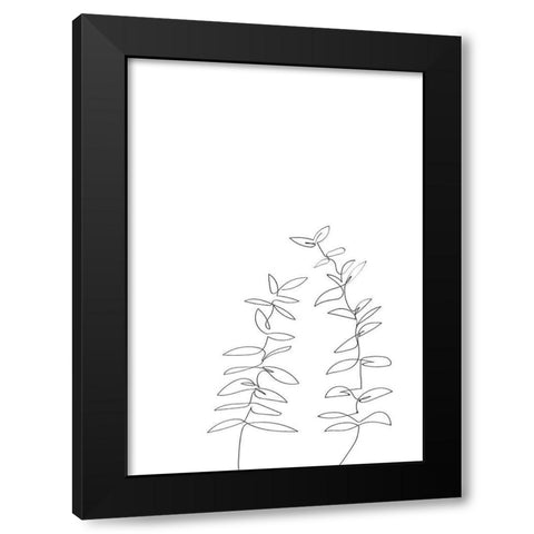 Branches Black Modern Wood Framed Art Print with Double Matting by 1x Studio II
