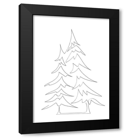 Pine Trees Black Modern Wood Framed Art Print by 1x Studio II