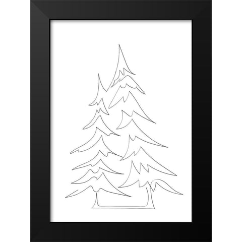 Pine Trees Black Modern Wood Framed Art Print by 1x Studio II