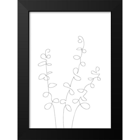 Eucalyptus Leaves Black Modern Wood Framed Art Print by 1x Studio II