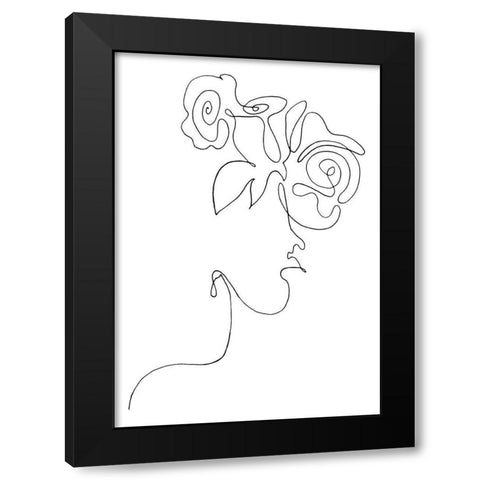 Flowerhead Black Modern Wood Framed Art Print by 1x Studio II
