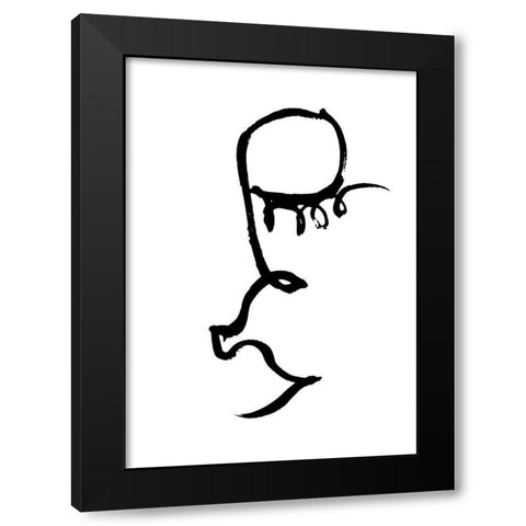 Half Face Black Black Modern Wood Framed Art Print by 1x Studio II