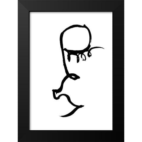 Half Face Black Black Modern Wood Framed Art Print by 1x Studio II