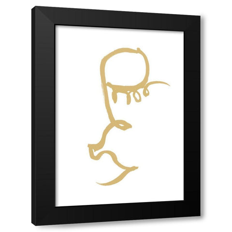 Half Face Gold Black Modern Wood Framed Art Print by 1x Studio II