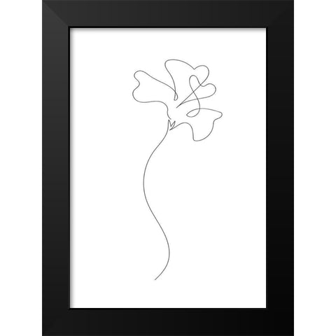 Flower Black Modern Wood Framed Art Print by 1x Studio II