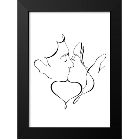 The Kiss Black Modern Wood Framed Art Print by 1x Studio II