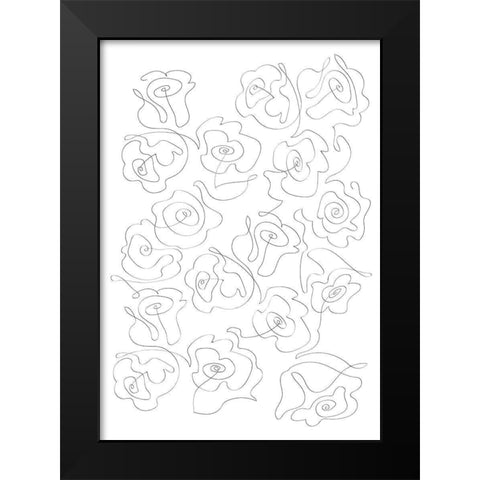 A Million Roses Black Modern Wood Framed Art Print by 1x Studio II