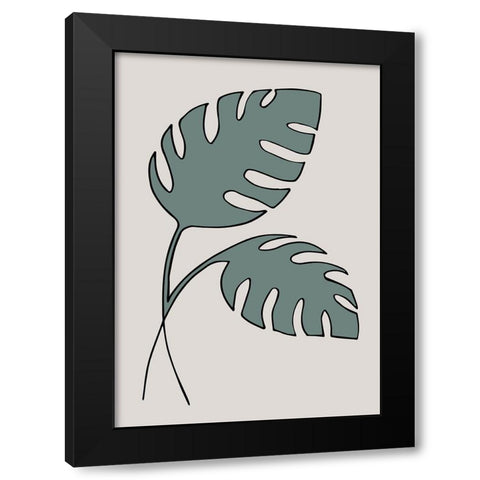 Monstera Cross Black Modern Wood Framed Art Print by 1x Studio II