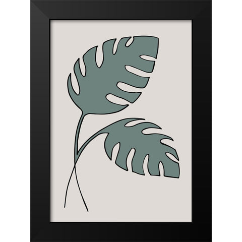 Monstera Cross Black Modern Wood Framed Art Print by 1x Studio II