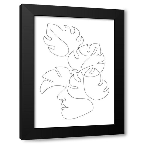 Monstera Crown Black Modern Wood Framed Art Print by 1x Studio II