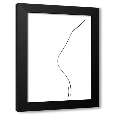 Back Line Black Modern Wood Framed Art Print by 1x Studio II