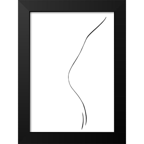 Back Line Black Modern Wood Framed Art Print by 1x Studio II