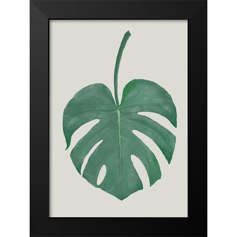 Monstera Aqua 05 Black Modern Wood Framed Art Print by 1x Studio II