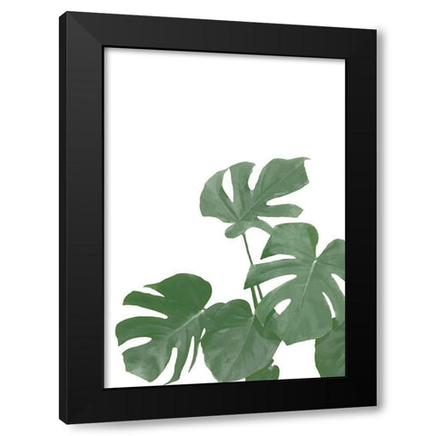 Monstera Aqua 04 Black Modern Wood Framed Art Print by 1x Studio II