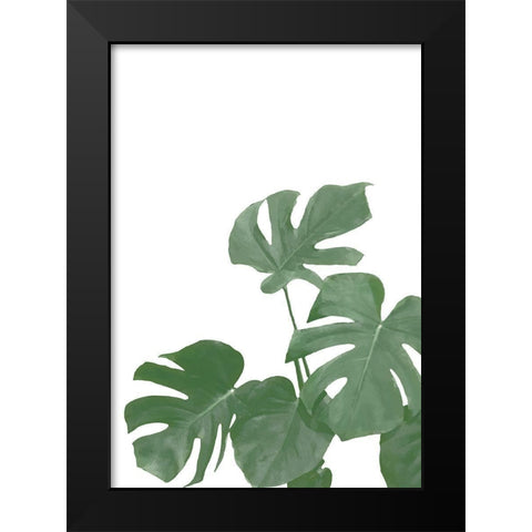 Monstera Aqua 04 Black Modern Wood Framed Art Print by 1x Studio II