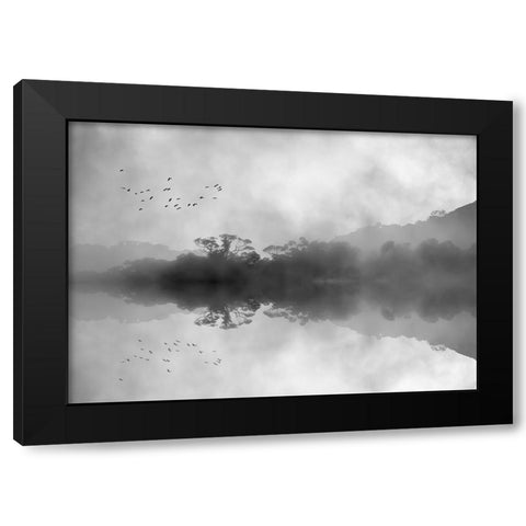 Misty Reflections Black Modern Wood Framed Art Print with Double Matting by Hammer, Jacqueline