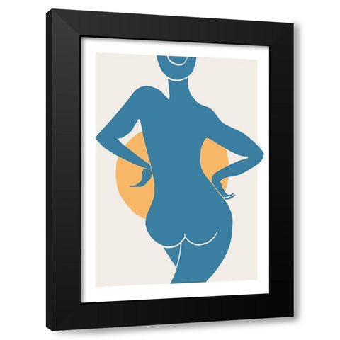 Blue Woman Black Modern Wood Framed Art Print by 1x Studio II