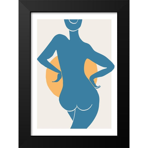 Blue Woman Black Modern Wood Framed Art Print by 1x Studio II