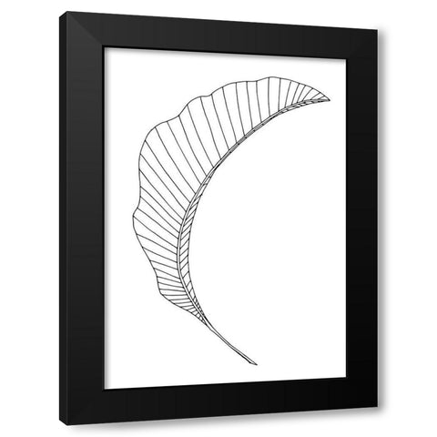 Banana Leaf Lines Black Modern Wood Framed Art Print by 1x Studio II