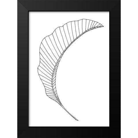 Banana Leaf Lines Black Modern Wood Framed Art Print by 1x Studio II