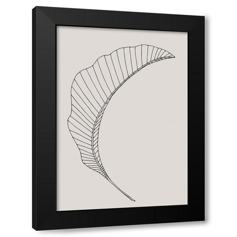 Banana Leaf Canvas Black Modern Wood Framed Art Print by 1x Studio II