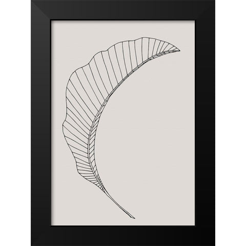 Banana Leaf Canvas Black Modern Wood Framed Art Print by 1x Studio II