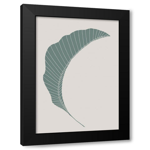 Banana Leaf Green Black Modern Wood Framed Art Print with Double Matting by 1x Studio II