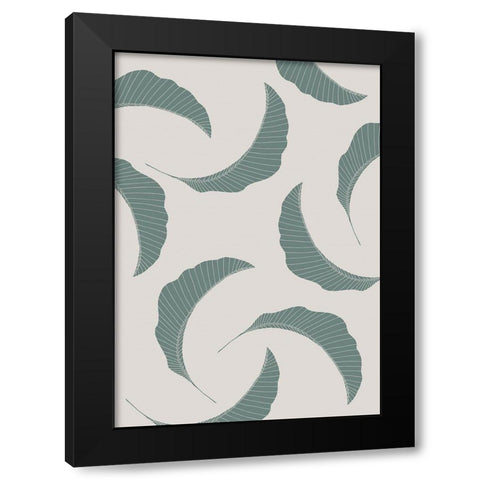 Banana Leaves Multiple Black Modern Wood Framed Art Print with Double Matting by 1x Studio II