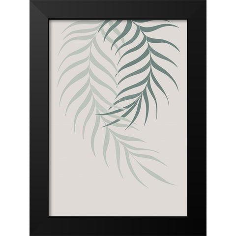 Leaf Frilly Green Black Modern Wood Framed Art Print by 1x Studio II