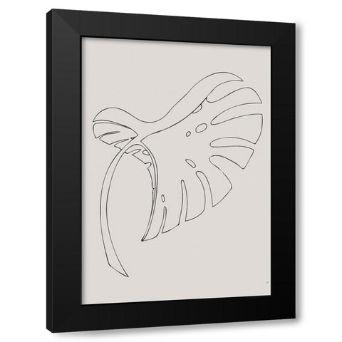 Monstera Bent Beige Black Modern Wood Framed Art Print with Double Matting by 1x Studio II
