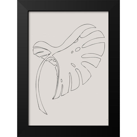 Monstera Bent Beige Black Modern Wood Framed Art Print by 1x Studio II
