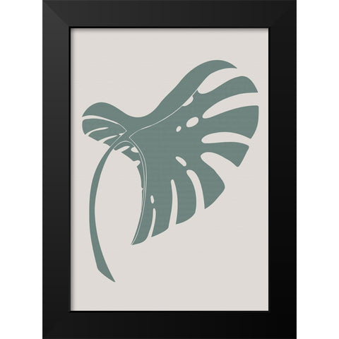 Monstera Bent Green Black Modern Wood Framed Art Print by 1x Studio II