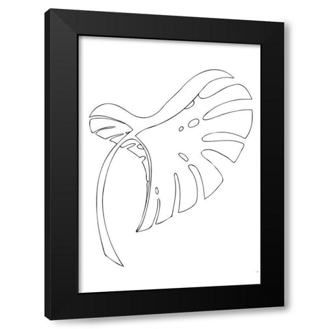Monstera Bent White Black Modern Wood Framed Art Print by 1x Studio II