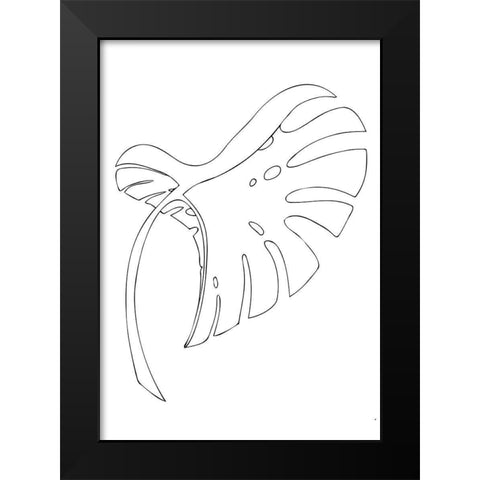 Monstera Bent White Black Modern Wood Framed Art Print by 1x Studio II
