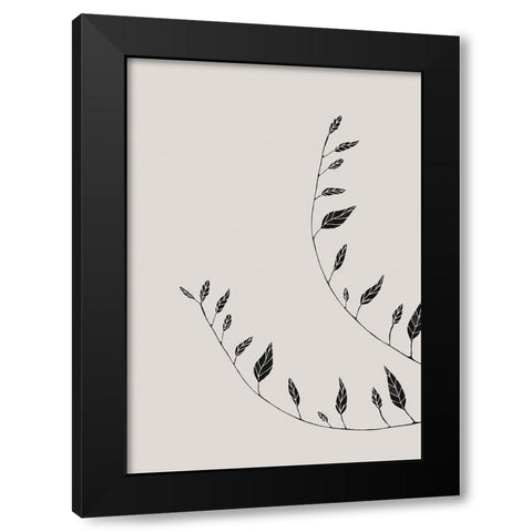 Wavy Branches Black Modern Wood Framed Art Print by 1x Studio II