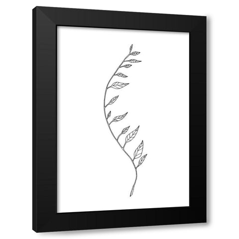 Wavy Branch White Black Modern Wood Framed Art Print by 1x Studio II