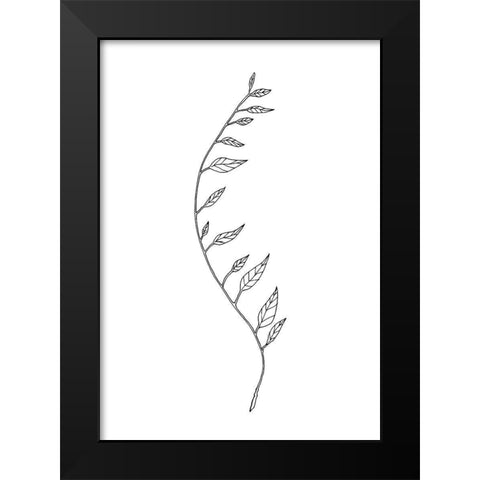 Wavy Branch White Black Modern Wood Framed Art Print by 1x Studio II
