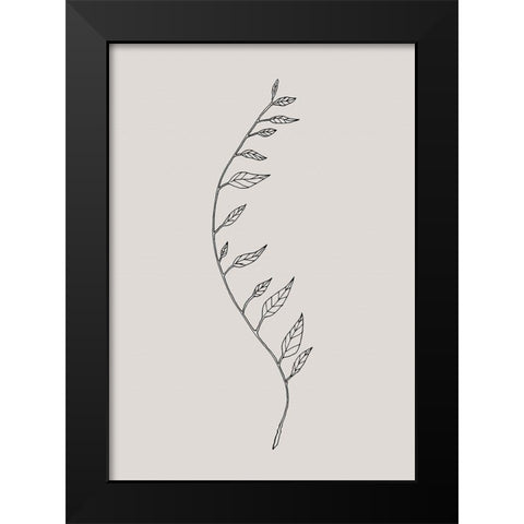 Wavy Branch Black Black Modern Wood Framed Art Print by 1x Studio II