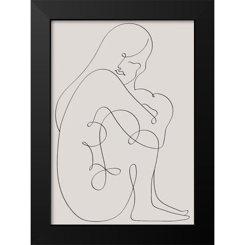 Woman Lines Black Black Modern Wood Framed Art Print by 1x Studio II