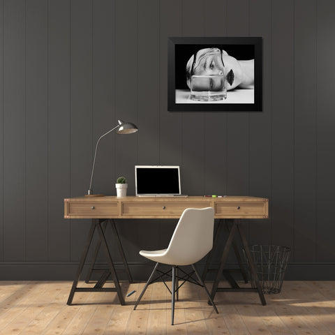 Aqua Black Modern Wood Framed Art Print by Cinteza, Marius