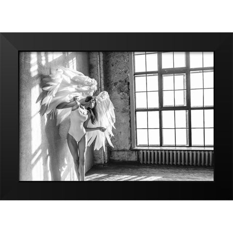 Angel 1 Black Modern Wood Framed Art Print by Yakovlev, Alexander