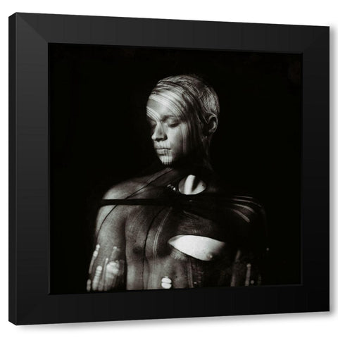 The Torn Youth Black Modern Wood Framed Art Print by lotzin, Mario