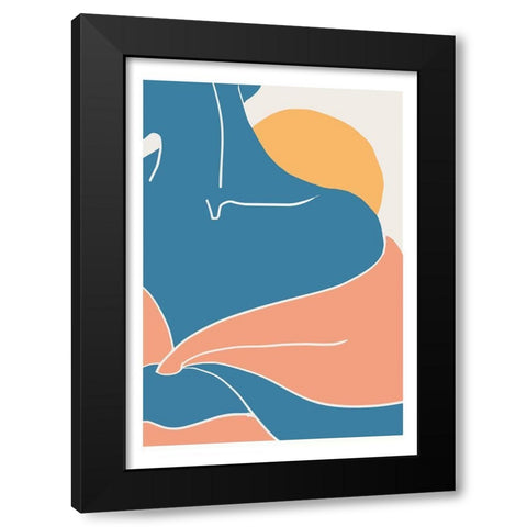 Blue Shoulder Black Modern Wood Framed Art Print with Double Matting by 1x Studio II