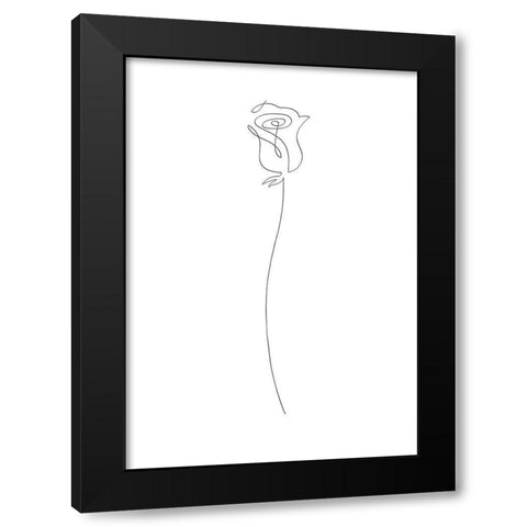 Rose Black Modern Wood Framed Art Print by 1x Studio II
