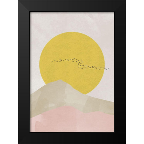 Rocky Mountains Black Modern Wood Framed Art Print by 1x Studio II