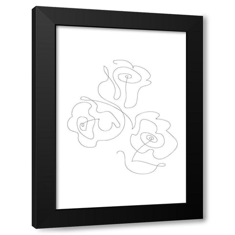 Three Roses 02 Black Modern Wood Framed Art Print by 1x Studio II
