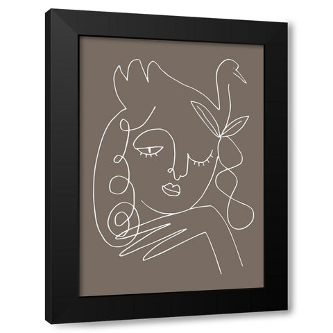 The Swan Brown Black Modern Wood Framed Art Print by 1x Studio II